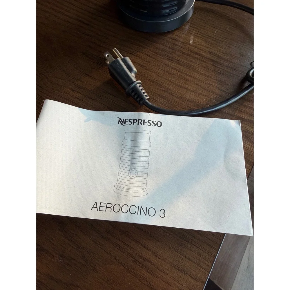 Nespresso Aeroccino 3 Electric Milk Frother Black Chrome 3594 Missing Lid